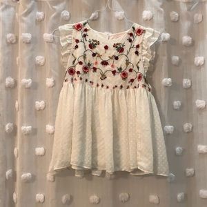 Zara white Flowy blouse